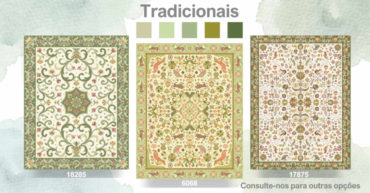 Tapetes de Arraiolos - Coleção Tradicional Verdes