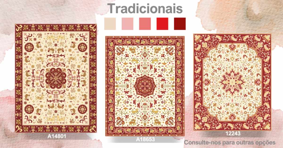 Tapetes de Arraiolos - Coleção Tradicional Vermelhos