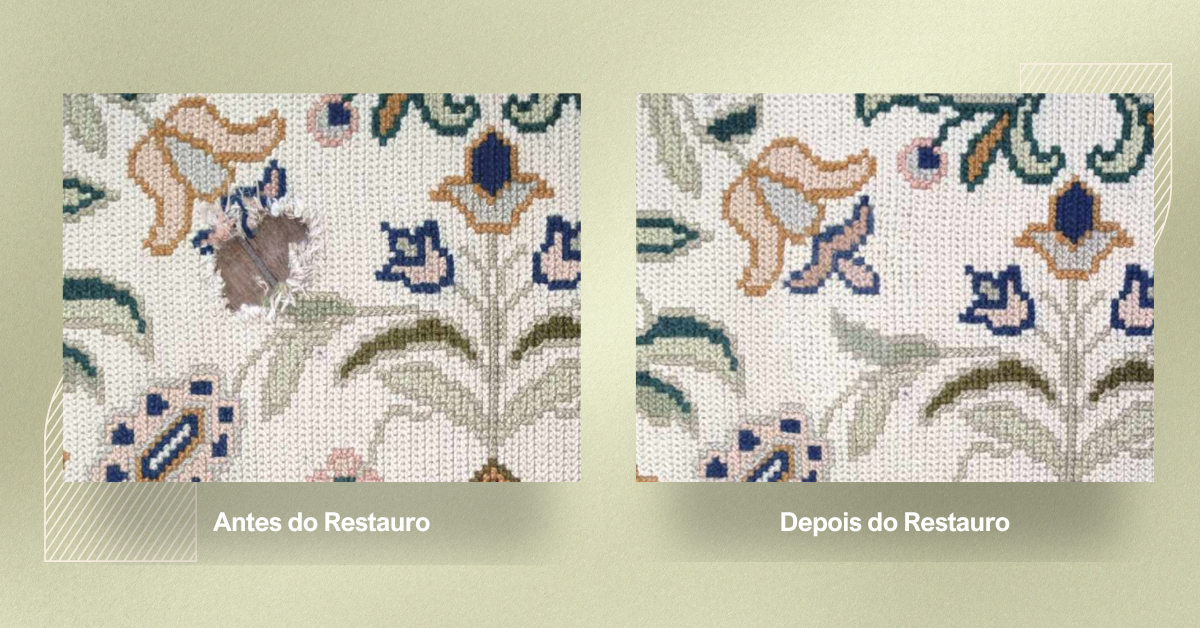 Tapetes de Arraiolos - Antes e depois do restauro