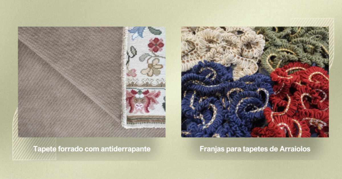 Tapetes de Arraiolos - Antiderrapante e franja